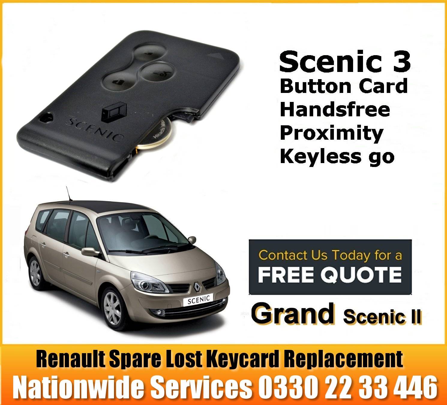 Renault Grand Scenic 2003 - 2008 programming repair services manchester replacement keycards