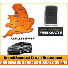 Renault Grand Espace V 2016 Replacement Remote Key Card, image 