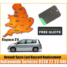 Renault Espace 2014 Replacement Remote Key Card, image 