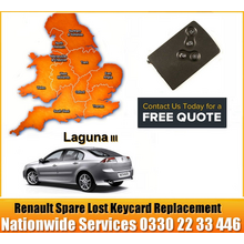 2012 Renault Laguna Replacement 4 Button Remote Key Card for Renault Laguna III 2007 - 2015, image 
