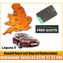 2000 Renault Laguna Replacement 2 Button Remote Key Card, image 