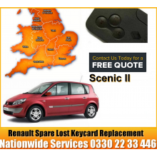 2008 Renault Grand Scenic Replacement 4 Button Remote Key Card, image 