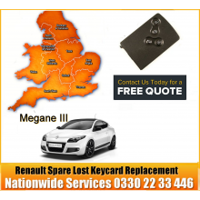 Renault Megane 2013 Replacement 4 Button Remote Key Card, image 