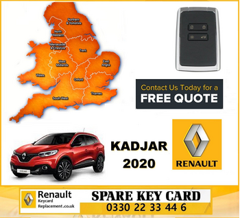 2020 Renault Kadjar, 4 Button Key Fob, Replacement, Spare, Lost,  Not Locking Not Unlocking [CLONE], image 