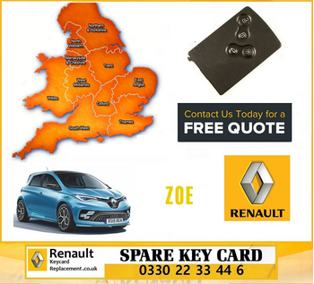 2016 Renault Zoe Replacement 4 Button Remote Key Card