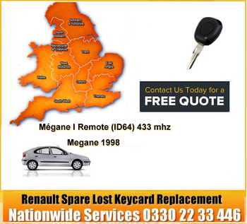 SPARE AND LOST Renault Megane I Key Cut Blade and 1 Button Remote 1998, image 