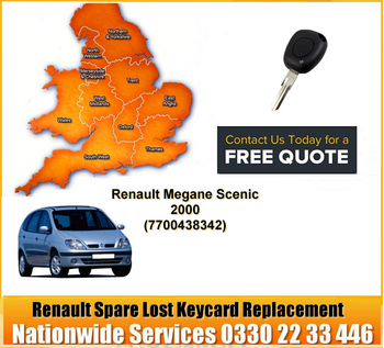 SPARE AND LOST Renault Megane Scenic I ID60 Key Cut Blade and 1 Button Remote 2000, image 