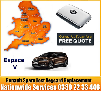 2016 Renault Espace V Replacement Remote Key Card, image 