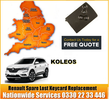 2019 Renault Koleos, 4 Button Key Fob, Replacement, Spare, Lost,  Not Locking Not Unlocking, image 