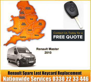 SPARE AND LOST KEY Renault Master Key Cut Blade and 2 Button Remote 2010, image 