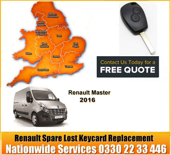 SPARE AND LOST KEY Renault Master Key Cut Blade and 2 Button Remote 2016, image 
