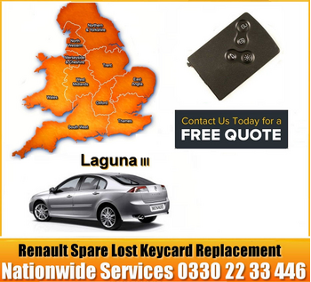 2013 Renault Laguna Replacement 4 Button Remote Key Card for Renault Laguna III 2007 - 2015, image 